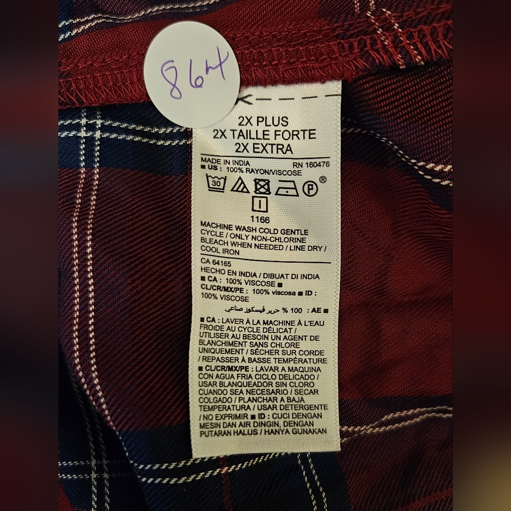 Old Navy Plaid Mini Shirtdress Plus Size 2X - Picture 7 of 7